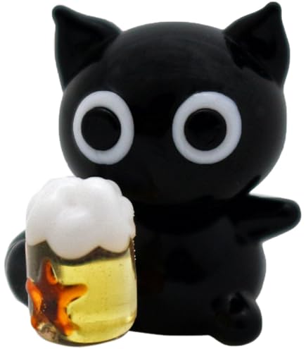 Amazon.co.jp: かわいい 手作り ガラス細工 りんごと黒猫 : ホーム